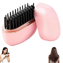 Glambrushs Mini plattång, laddningsbar trådlös borste med 3 hastigheter, bärbar för hemmet och resor (rosa)