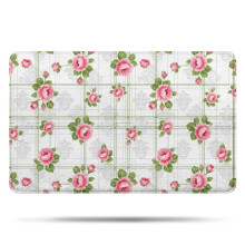 Pioneer Flower Badezimmerteppich mit Blumenmuster, rutschfeste Mikrofasermatte mit Gummirückseite, weich, 51 x 81 cm, geeignet für alle
