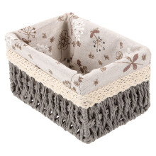 Wicker Basket for Remote Control Fabric Storage Bins Desktop