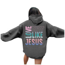 Damen-Hoodies mit christlichem Grafikprint, Herbstmode, Buchstabenprint, Langarm-Pullover-Sweatshirt mit Bibelvers, religiöses, lockeres Oberteil