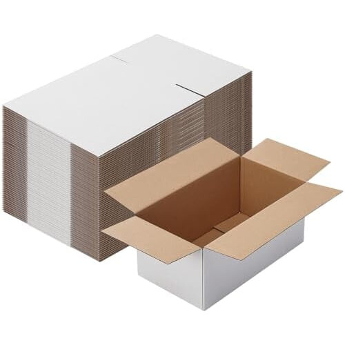 Verzenddozen 9x5x4 inch, wit, gegolfd, set van 40