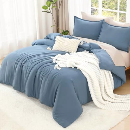 Boho grijsblauwe California King dekbedset 1