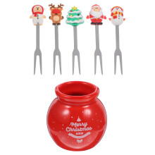 Fruit Fork Set Toothpicks Christmas Forks Disposable Cake Appetizer Party Decorations Tree