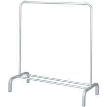 Metal Clothing Rack 43.3" with Bottom Shelf, Silver Gray – Compatible with Standard Garments