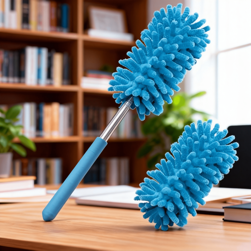 Extendable Microfiber Duster with 2 Replaceable Heads