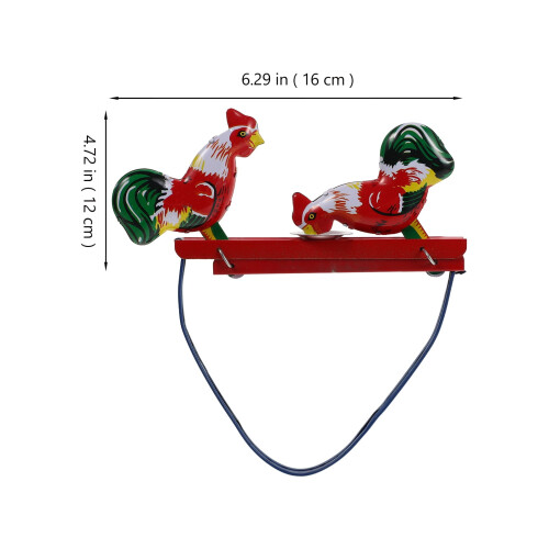 1Set Vintage Chicken Plaything Rooster Shape Retro Style Interactive Pecking Function For Collectors 1