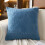 Blue Leaf Corduroy Throw Pillow 18" x 18" Soft Plush Rustic 3
