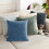 Blue Leaf Corduroy Throw Pillow 18" x 18" Soft Plush Rustic 6