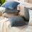 Blue Leaf Corduroy Throw Pillow 18" x 18" Soft Plush Rustic 7