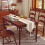 Chemin de table bohème en macramé avec pompons marron 30 x 120 cm 5