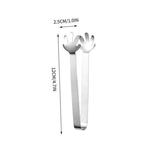 Mini-Lebensmittelzange aus Edelstahl, 15 cm 2