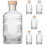6 x 200 ml klara glasflaskor med vintageblommönster 2