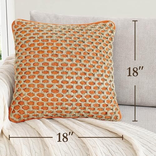 Μαξιλαροθήκες Harvest Orange 18x18 Δεν περιλαμβάνεται ένθετο μαξιλαριού - Μόνο 1