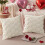 Kussensloopset met hartjesprint, rood-wit, polyester, 18x18 inch 4