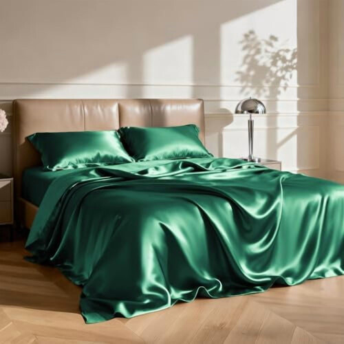 Queen Satin Sheet Set 4-Piece Deep Pocket 1