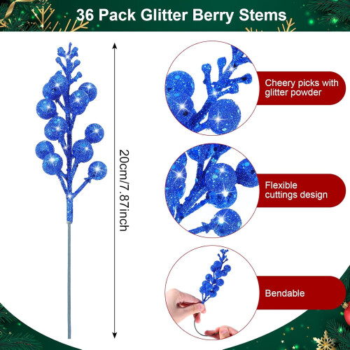 Hastes de Natal com Glitter Zoezoe, 10 unidades de 20 cm (7,9 polegadas) 1