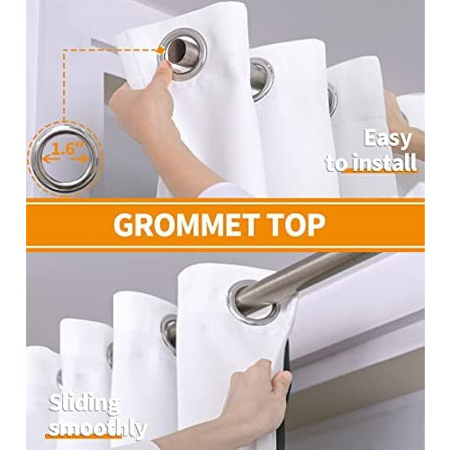 Cuirtíní Inslithe Dubhaithe Bána 52x84 Grommet 2