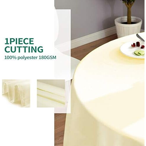 Ivory Round Tablecloth 90 inches 1