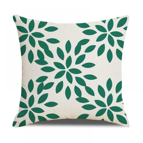 Conjunto de 4 capas de almofada decorativas com estampa geométrica verde, 45x45 cm (18x18 polegadas). 1