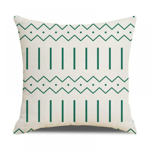 Conjunto de 4 capas de almofada decorativas com estampa geométrica verde, 45x45 cm (18x18 polegadas). 2