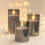 Set di 3 candele a colonna in cera con LED rossi, telecomando e timer. 2