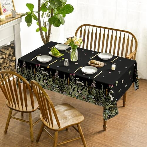 Vårduk med vildblommor, 150 x 300 cm, rektangulär 1
