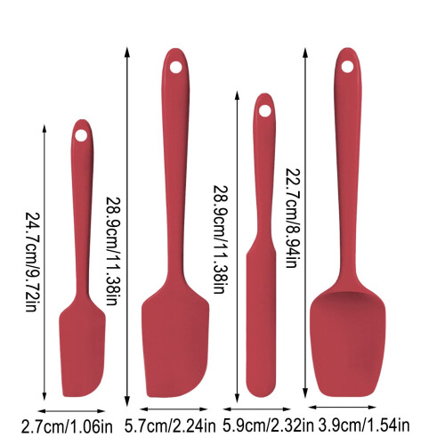 Set de 4 spatule din silicon, rezistente la căldură 1
