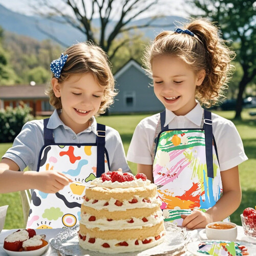 Παιδική ποδιά Apron2Pack με τσέπες, ρυθμιζόμενες παιδικές ποδιές για κορίτσια, αγόρια, 1