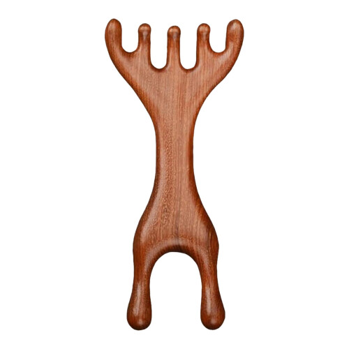 Neusmassagetool van natuurlijk hout (Gua Sha). 1