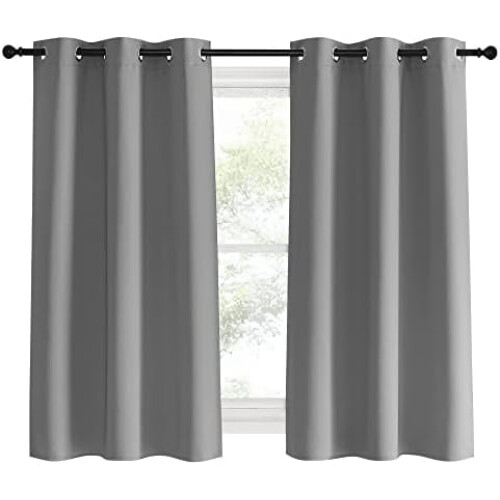 Silver Grey Blackout Curtain Panels 2-Pack 42x60 Inches 1