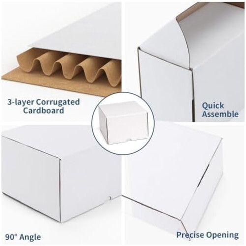 Caixas de envio pretas 9x6x4 polegadas, pacote com 25 unidades 2
