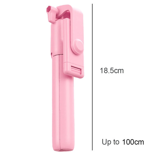 Asta per selfie estensibile con telecomando wireless e supporto treppiede, portatile e leggera - 1 m 1