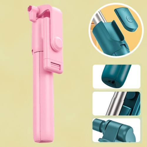 Asta per selfie estensibile con telecomando wireless e supporto treppiede, portatile e leggera - 1 m 2