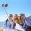 Asta per selfie estensibile con telecomando wireless e supporto treppiede, portatile e leggera - 1 m 5