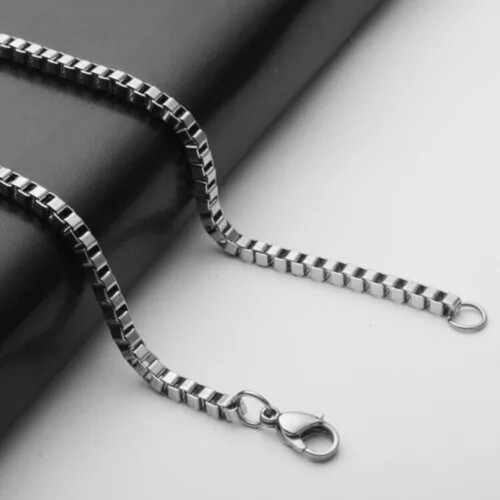 Colar com corrente tipo caixa em aço inoxidável genuíno de 1,5/2/2,5/3 mm (16-36 polegadas) - Atacado 2