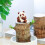 Panda Figurines Plastic Jungle Animal Set with Bamboo and 5