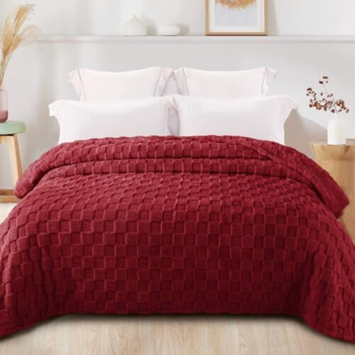Κουβέρτα Flannel Fleece King Size, εξαιρετικά μαλακή και ζεστή, ελαφριά κουβέρτα με καρό 2
