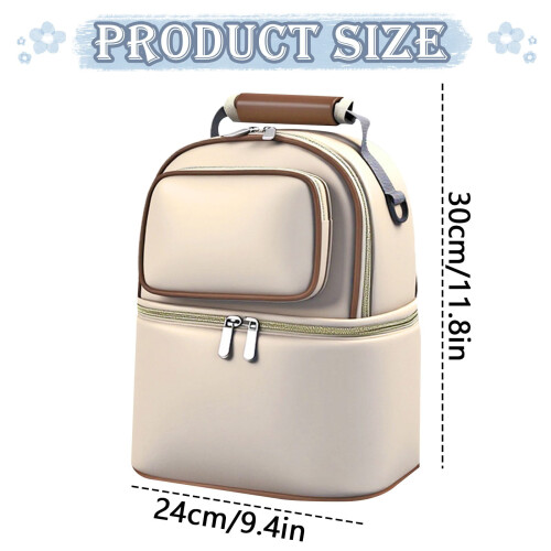 1Pc Multi Functional Cooler and Moistureproof Bag Double Layer for Mother Outdoor Working Backpack 9.4''x11.8'',Brown 2