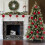 9-Piece Red Flocked Christmas Ball Ornaments 5
