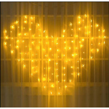 Guirlande lumineuse stalactite en forme de cœur pour rideaux de fenêtre, 128 LED, 34 papillons, 8 modes, fonctionne sur piles – Idéale pour