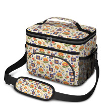 Sac à lunch isotherme à motif floral pour femmes et hommes – Étanche, bandoulière réglable, 25,4 x 17 x 20,3 cm, compatible avec les boîtes