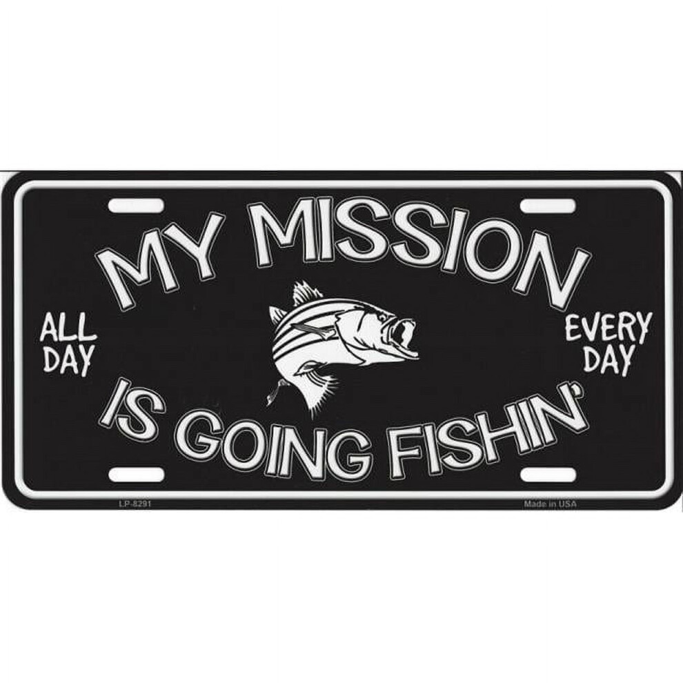 My Mission Is Going Fishing Metal License Plate 9104899404428