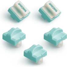 Conjunto de 5 lâminas de reposição verdes com sistema de segurança automático para guilhotinas de papel.