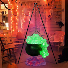 Chaudron décoratif pour Halloween avec effet bouillonnant – Pot de potion de sorcière, articles de fête pour l'intérieur et l'extérieur