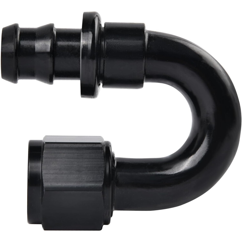 12An 180 Degree Push Lock Hose Fitting End Black 9104899404527