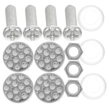 1 Set Kennzeichenbolzen aus Metall, silberfarben, für Kfz-Kennzeichenzubehör
