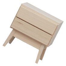 FRCOLOR Exquisite Miniaturmöbel-Dekoration: Unbehandelter Holz-Nachttisch, Mini-Schrank für Puppenhaus-Landschaftsgestaltung,