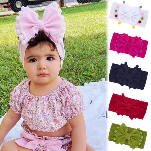 Fasce per capelli colorate, super elastiche e morbide con nodo e fiocchi per capelli, ideali per neonate, bambine e ragazze.