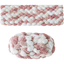 1 rollo de 150 g de hilo Pomp-A-Doodle, 100 % poliéster, hilo con pompones de gominola para ganchillo, tejido, manualidades, alfombras y nidos para
