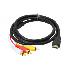 HDMI-auf-Cinch-Kabel, 1,5 m, Einweg-HDMI-Stecker auf 3 Cinch-AV-Adapter für HDTV/DVD/LCD-Projektoren – Kompatibel mit HDMI-Geräten